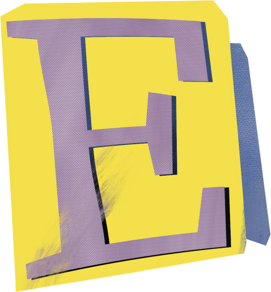 Cutout letter E